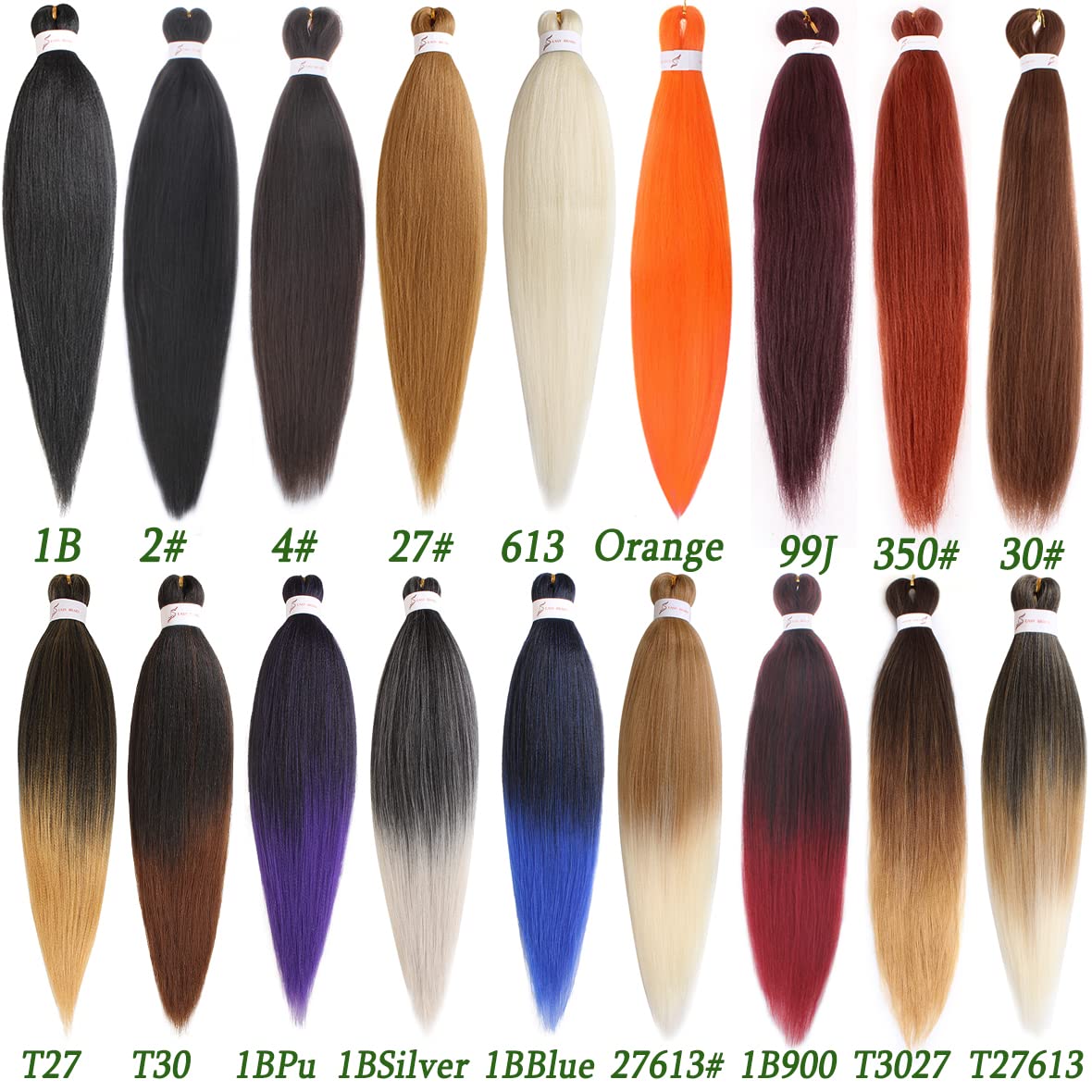 Leeven 8 Packs Pre Stretched Braiding Hair Extension 26'' Yaki Straight Texture Easy Braid Profession Braids for Making Jumbo Braid Hair Pre-stretched Synthetic Hair Extension /26 Inch 4#