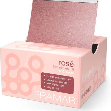 FRAMAR Rose Embossed Pop Up Hair Foil, Hair Foils for Highlighting, Hairdressing Foil for Hair, Highlighting Foil Sheets, Hair Foils for Colouring – 500 Sheets