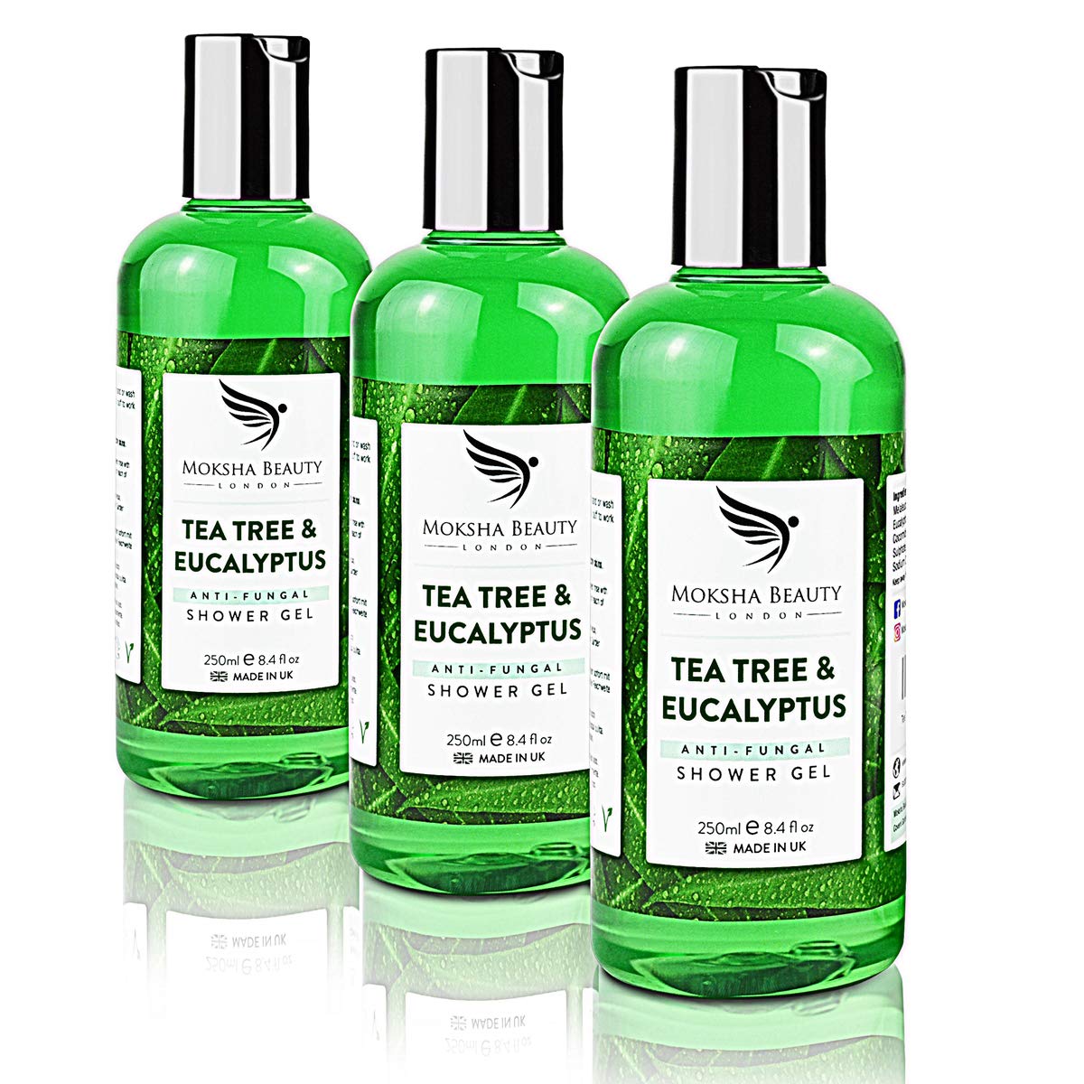 Tea Tree Body Wash Soap – [Made In UK] Natural Antifungal & Antibacterial Shower Gel for Acne Blemishes Pimples | Deep Cleansing Tea Tree Body Wash 250ml