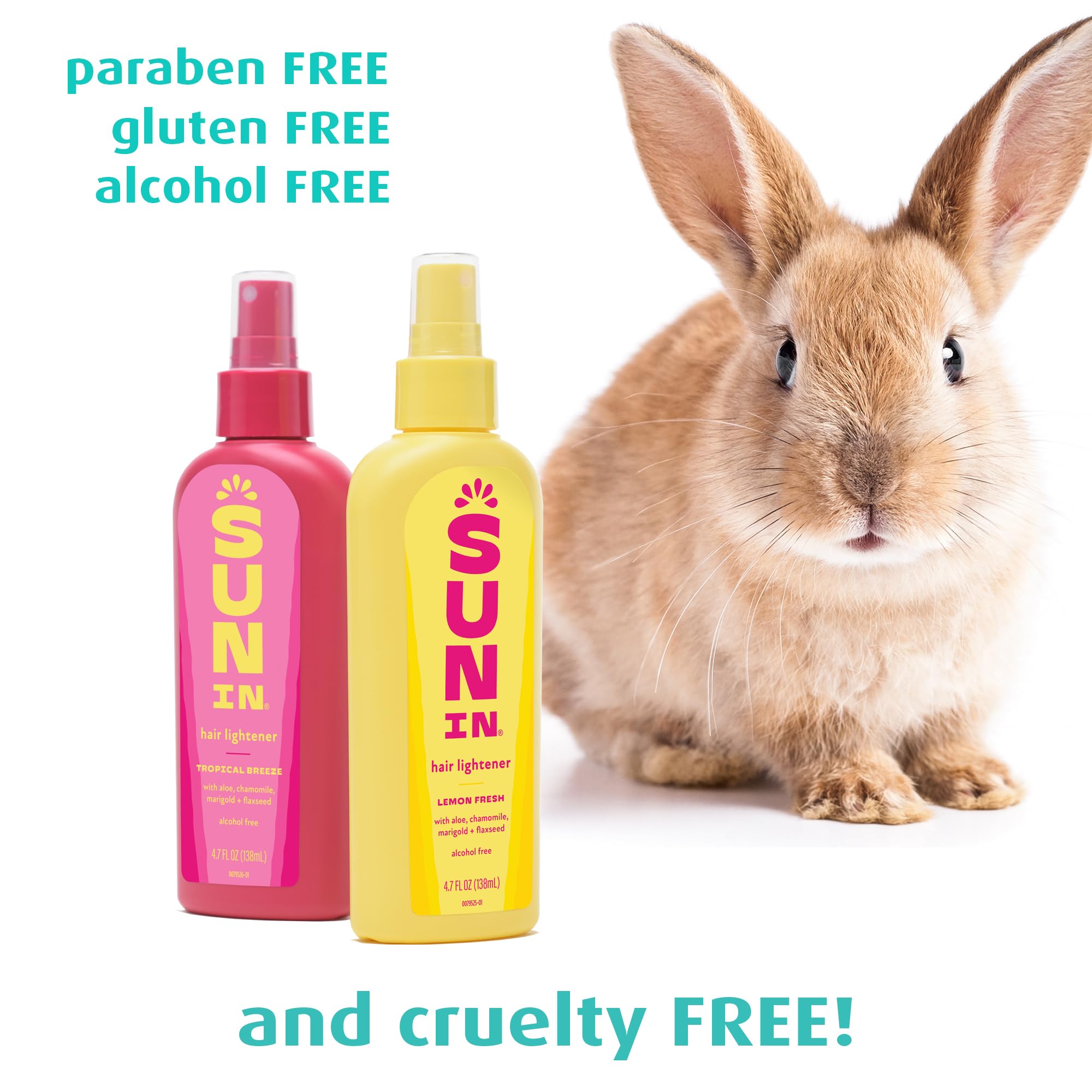 Sun In Hair Lightener Lemon - Enriched With The Natural Botanicals Aloe, Chamomile, Marigold and Flaxseed. Alcohol Free. Lemon Fresh Scent. 138 Millilitres