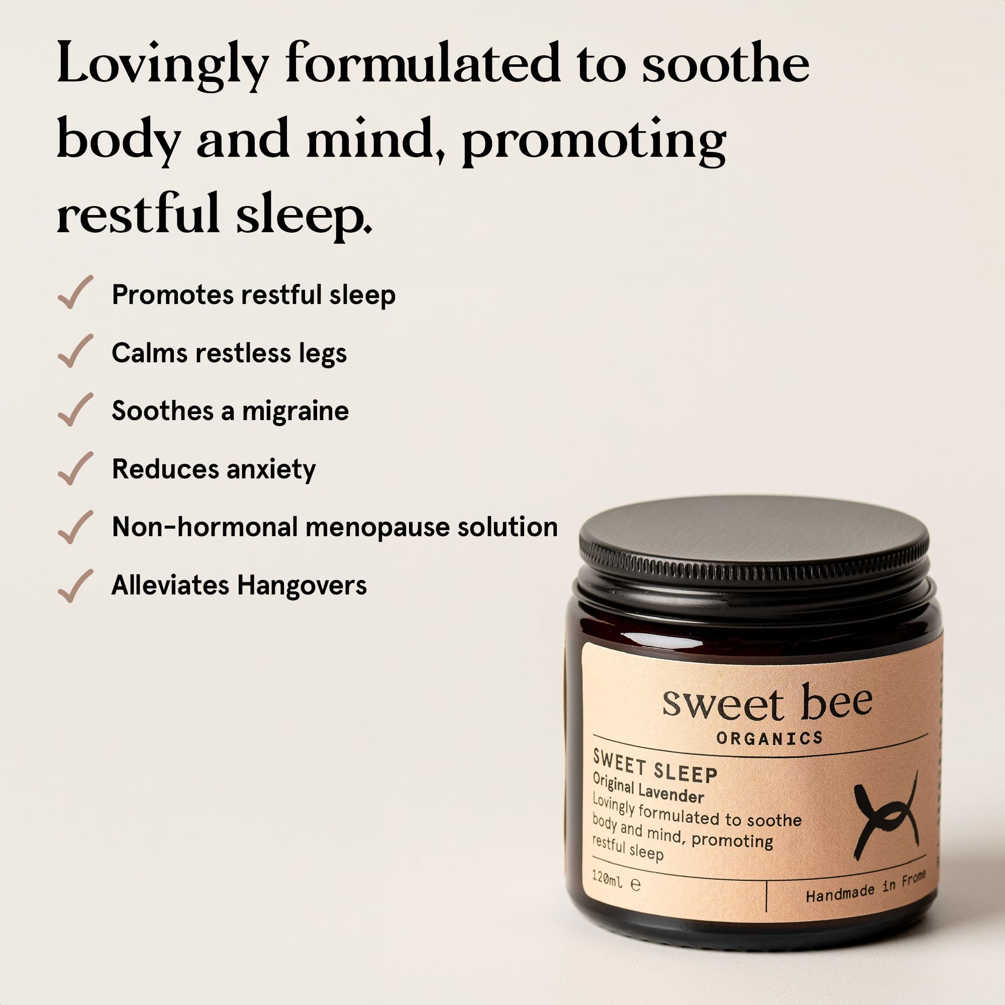 Sweet Bee Magnesium Butter - Soothing Magnesium for Sleep & Relaxation with Shea Butter - Moisturizing Magnesium Balm for Muscle Recovery - Nourishing Magnesium Cream for Sleep - Lavender 120ml