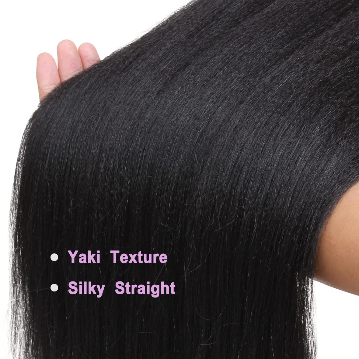 Leeven 8 Packs Pre Stretched Braiding Hair Extension Yaki Texture Hot Water Setting EZ Braids Kanekalon Hair for Coi Leray Braids Black Braiding Crochet Hair Extensions /16 Inch 1B#
