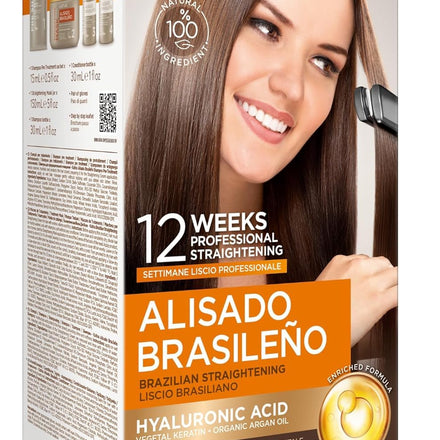 Kativa Brazilian Straightening Kit - Professional Keratin Treatment at Home - Up to 12 Weeks Lasting - Formalin Free - Easy to Apply