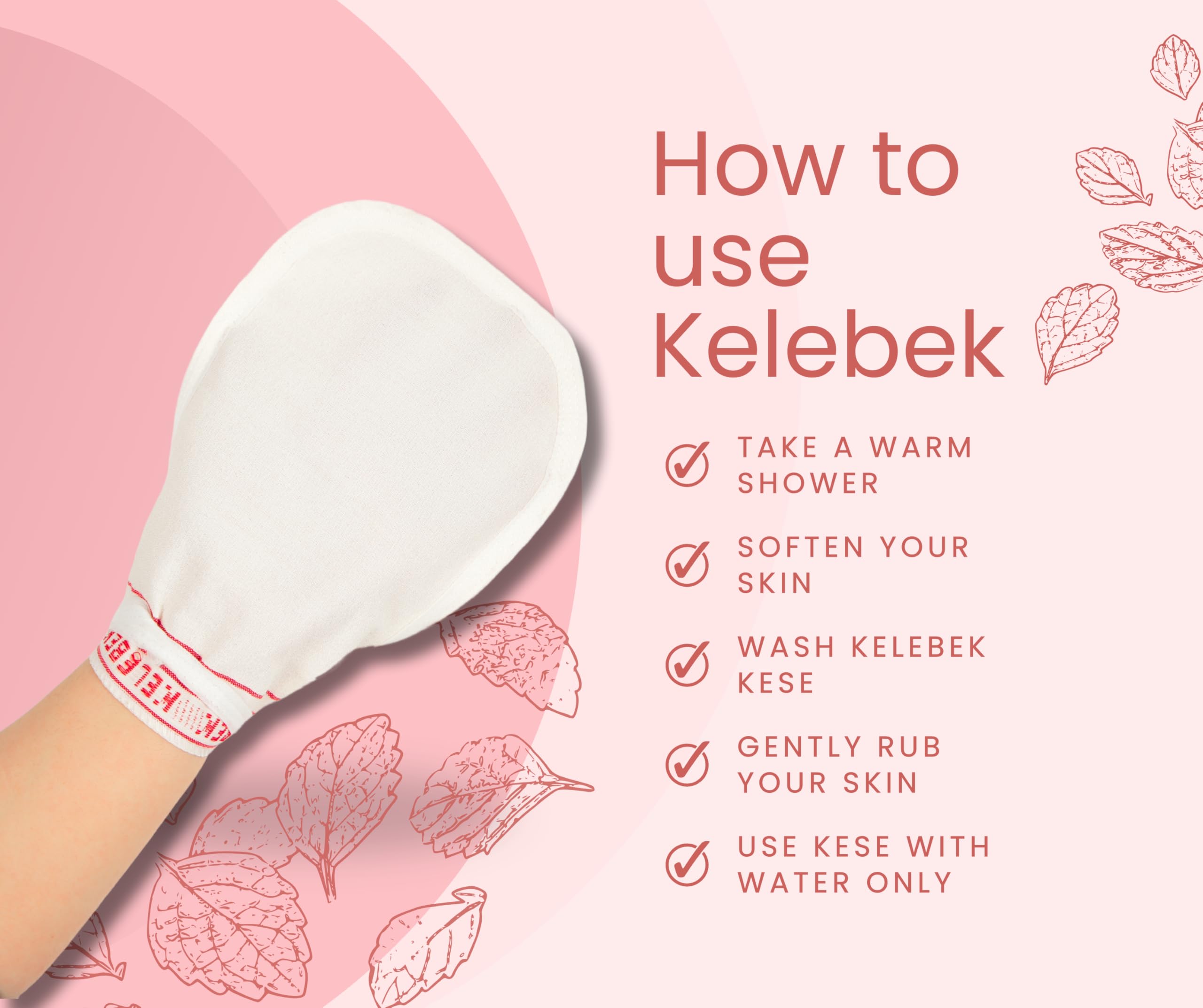 Kelebek Premium Natural Exfoliating Gloves, Turkish Hammam Kese, Original Exfoliating Mitt, Body Scrub for Men and Women