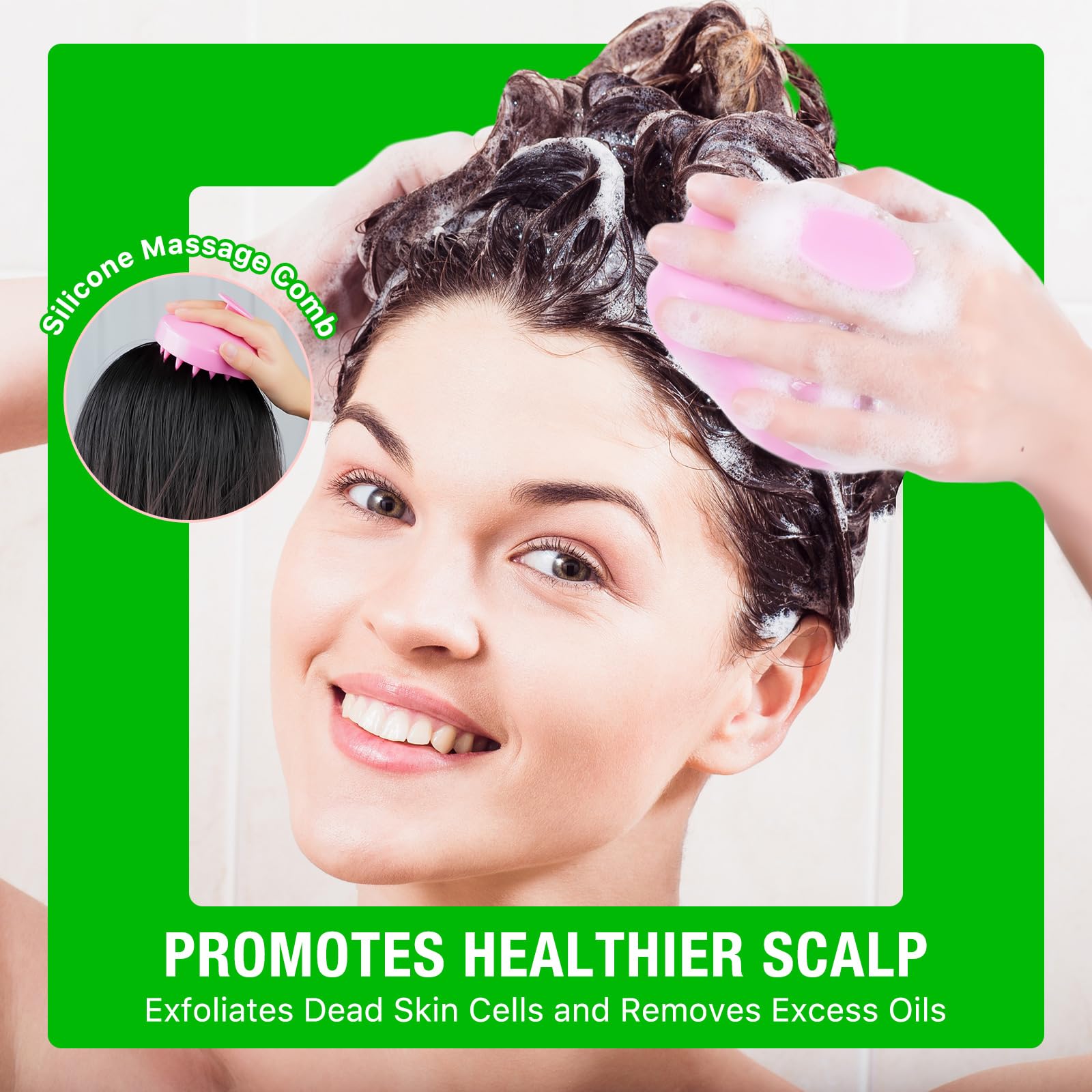 Organic Rosemary Oil for Hair Growth 120ml with Scalp Massager, 100% Pure Rosemary Essential Oil for Eyelashs, Eyebrows, Face, Skin Care, Body Massage, Nourishes The Scalp, Improve Blood Circulation