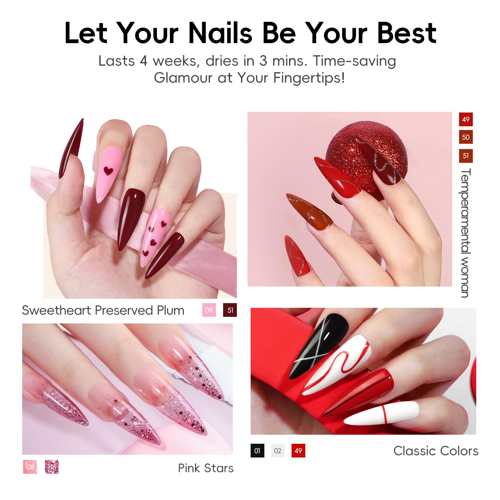 PEACECOLOR Gel Nail Kit with Lamp and Electric Nail File, 53 Pcs Gel Nail Polish Set Starter Kit 35 Colours Red Pink Blue Glossy Matte and Glitter Top Coat Manicure DIY Home Gifts for Women