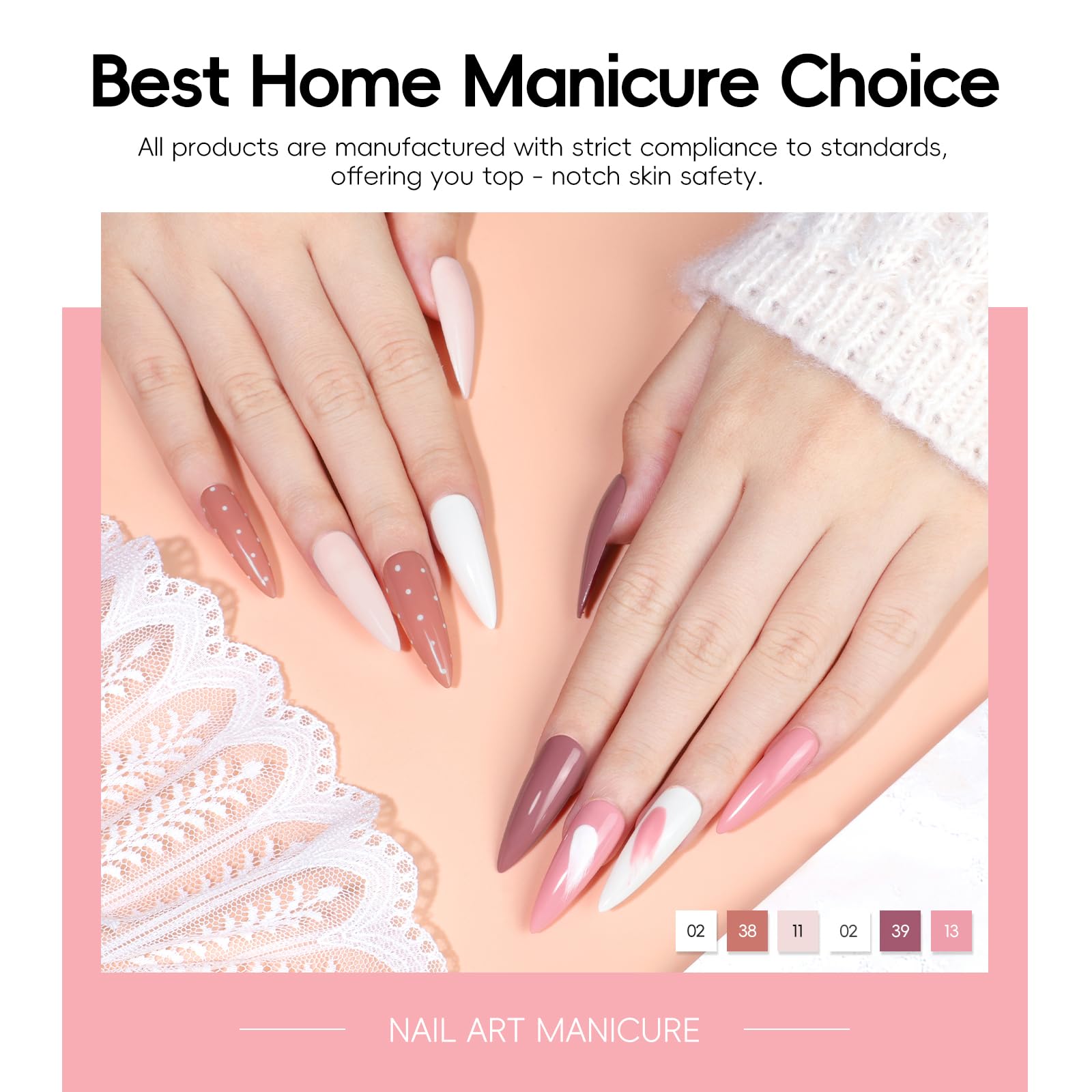 PEACECOLOR Gel Nail Polish Set, 39 PCS Gel Nail Kit with U V Lamp 22+4 Colours White Red Black Gels Polish Set with Base and Top Coat Manicure Tools Nail Salon Sets DIY at home Gifts for Women