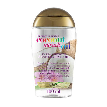 OGX Coconut Miracle Oil Penetrating Hair Oil for Dry Hair, Extra Strength, 100 ml