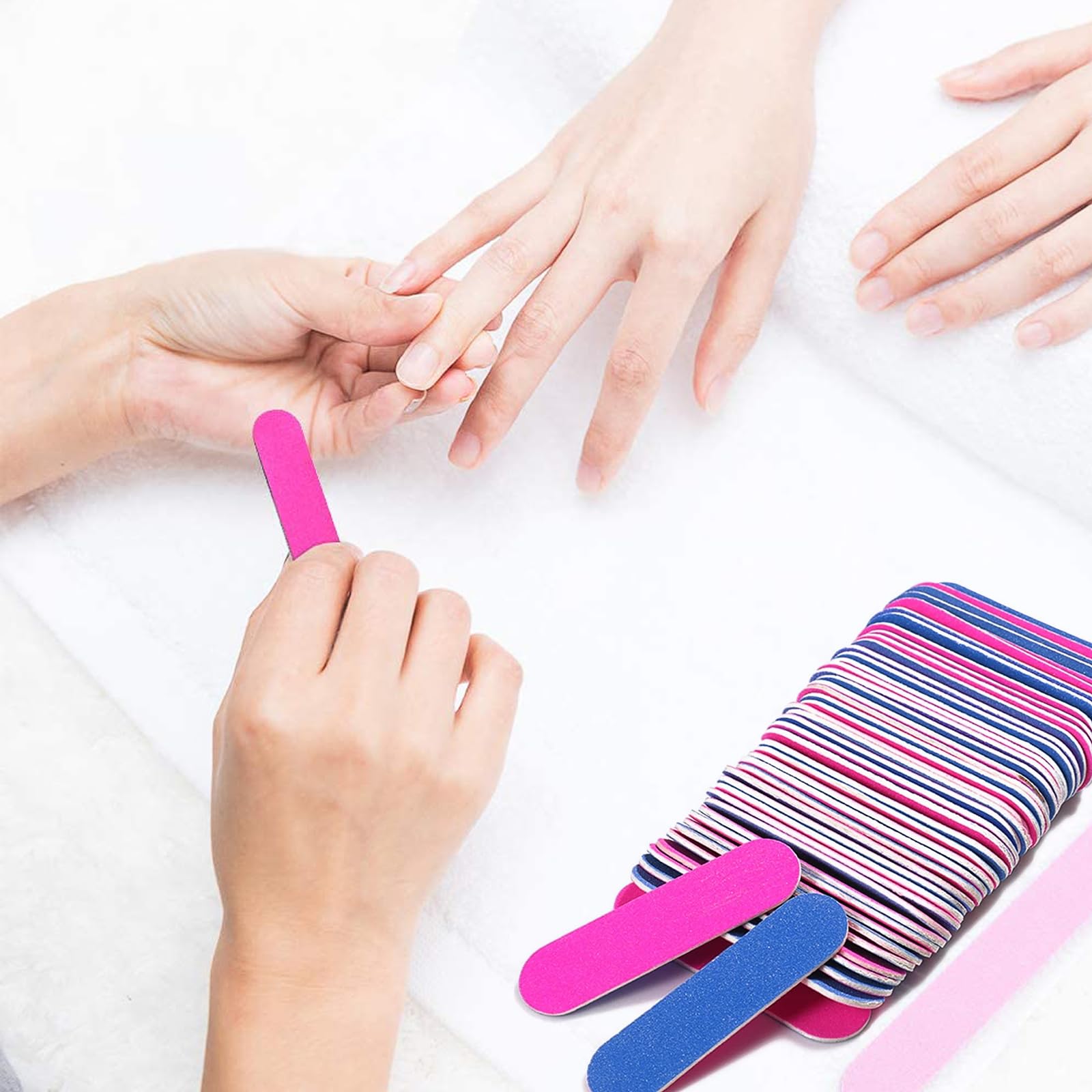 100 Pcs Mini Nail File Disposable Professional Nail File Nail File Set Care Mini Nail Files Professional Manicure Tools for Home and Salon Use 180/240 Grit