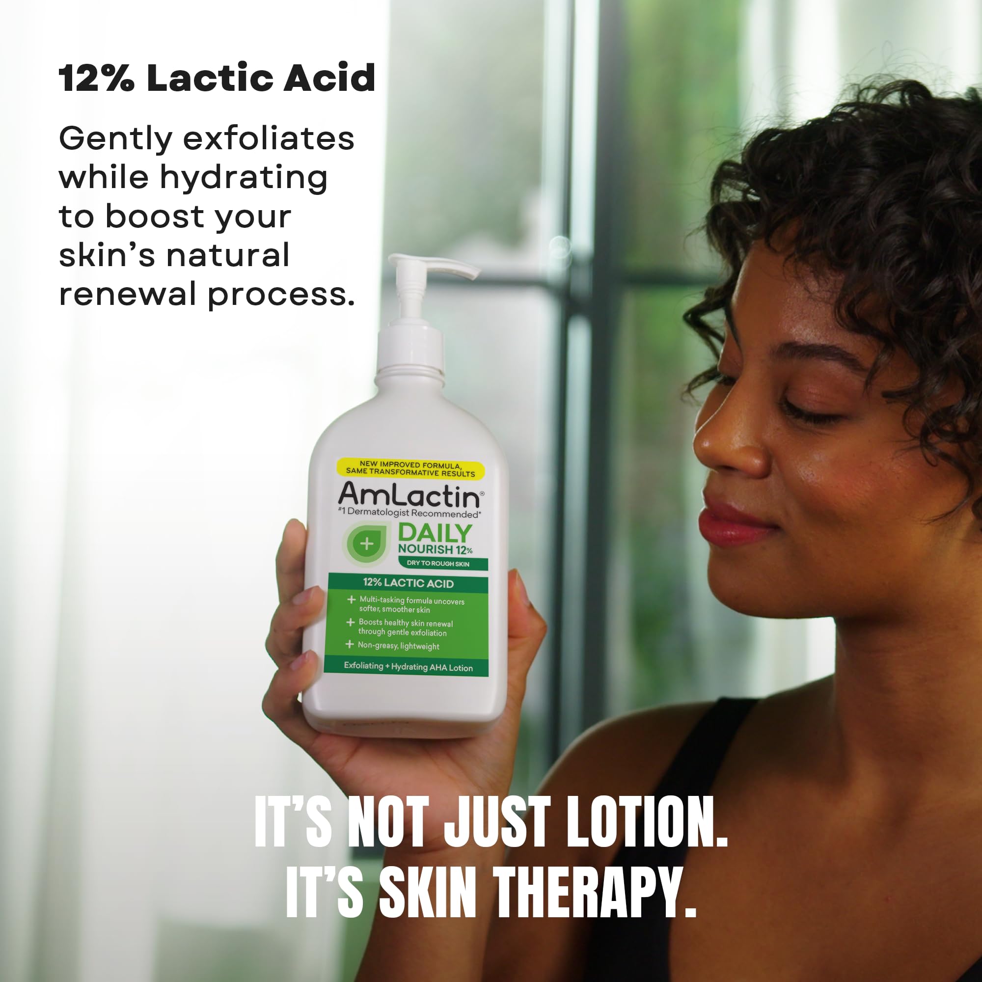 AmLactin Daily Moisturizing Body Lotion | Instantly Hydrates, Relieves Roughness | Powerful Alpha-Hydroxy Therapy Gently Exfoliates | Smooths Rough, Dry Skin | Paraben-Free 7.9 oz.