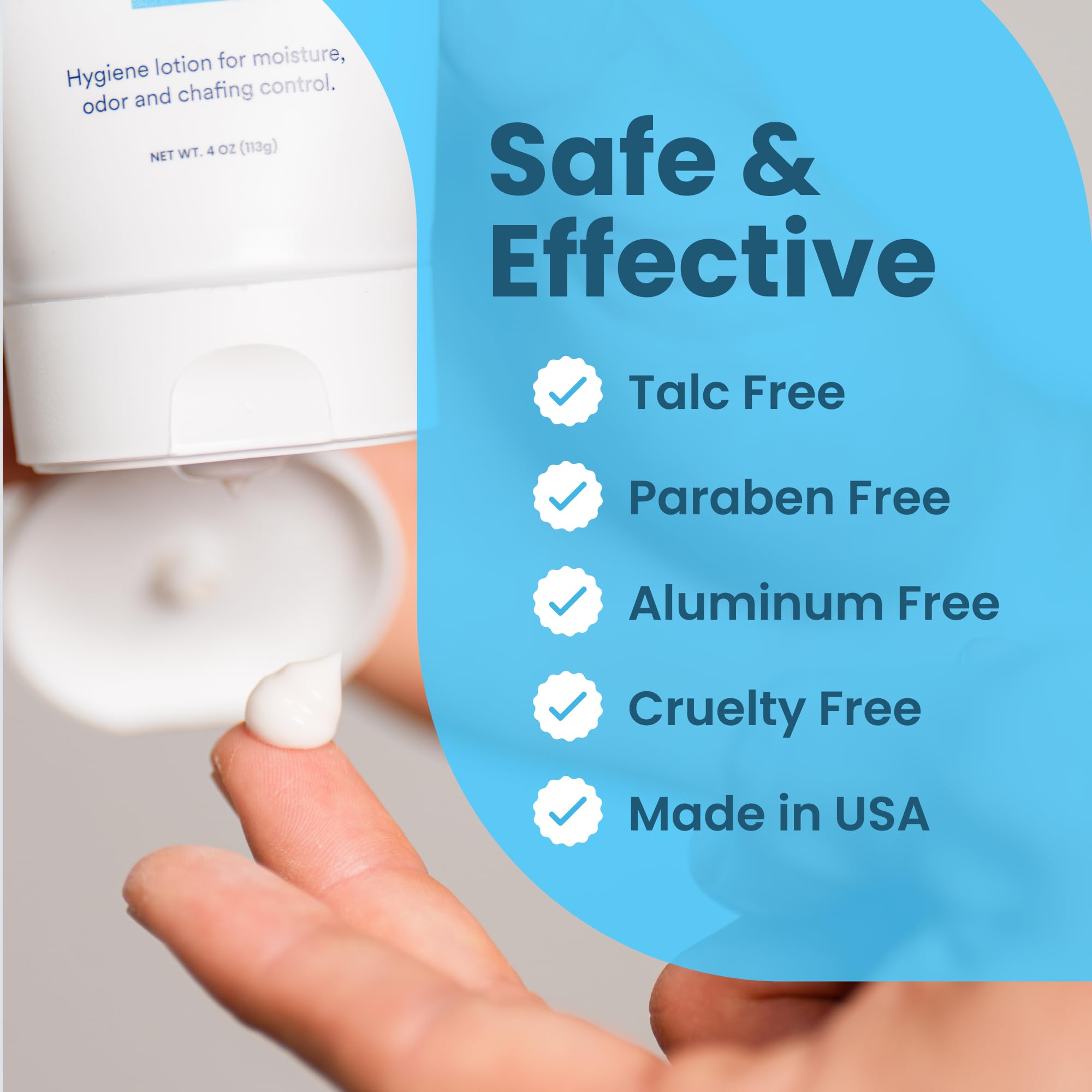 Super Fresh Body Powder Lotion by SweatBlock - Talc Free, Anti-Chafing, Deodorizing, Natural Ingredients - No Mess Body Powder Lotion for Men and Women - 4 fl oz.