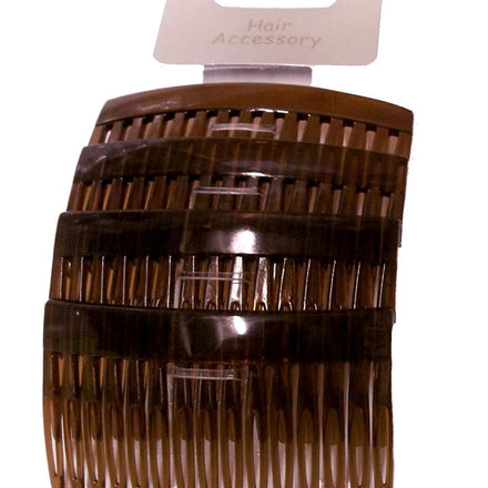 Set of 4 Tort Plain Hair Combs Slides 7cm (2.8) by Pritties Accessories
