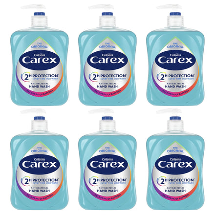 Carex 2 Hour Protection Antibacterial Original Hand Wash, Clean & Protect Hands, Bulk Buy, Pack of 6 x 500ml