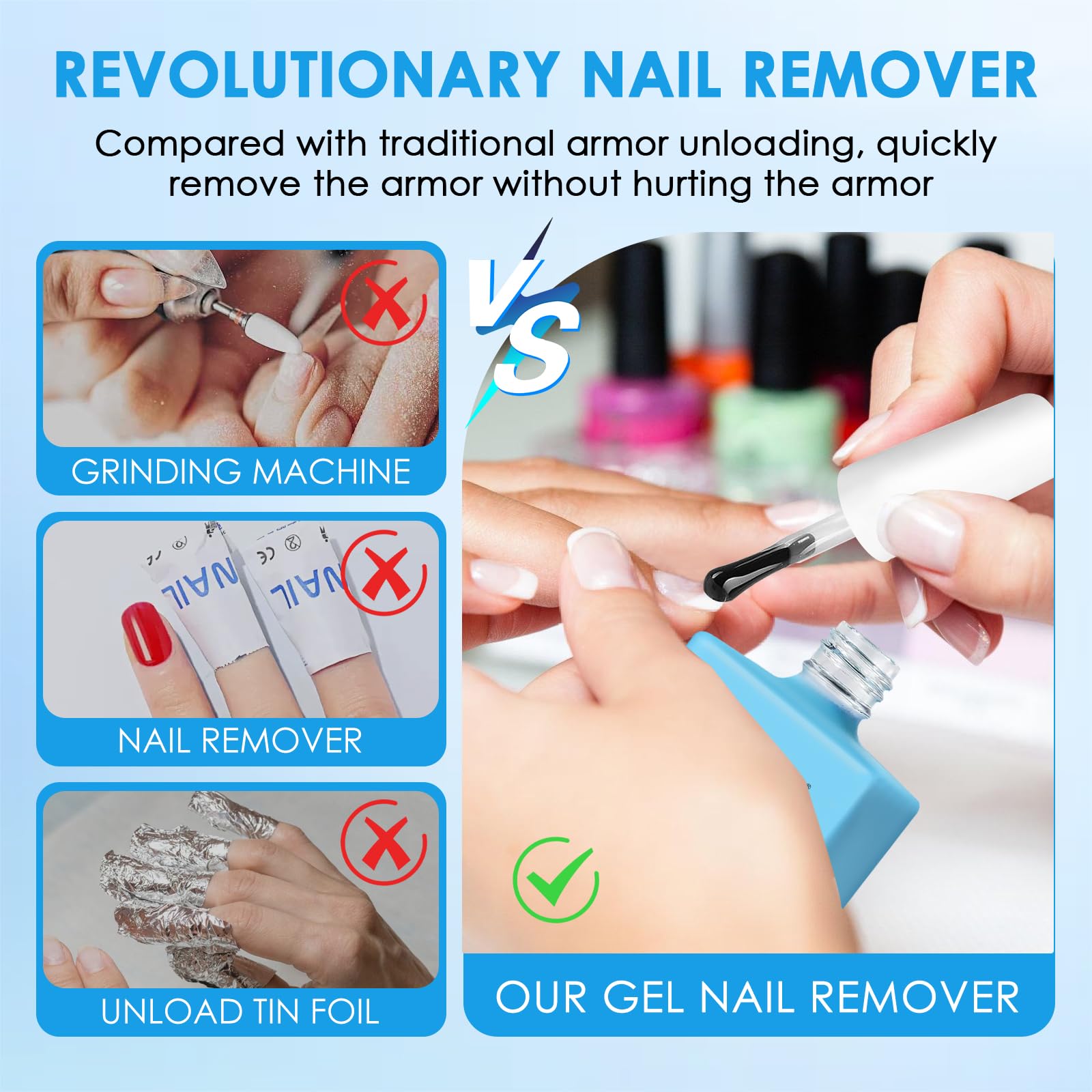 2 x 15ml Gel nail polish remover, Fast gel polish remover, Easily Removes Gel Nail Polish within 2-5 Minutes, Gentle on Nails, Fast-Acting Formula, Quick Removal No Need for Foil, Soaking or Wrapping