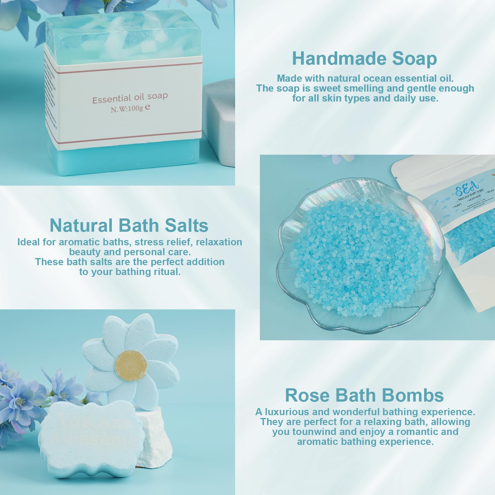 Pamper Gifts for Women, Gifts for Women Birthday Unique, Bath Sets Relaxation Spa, Get Well Soon, Self Care Package for Her Ideas for Siste, Ladies, Friend, Mothers Day (Chamomile)