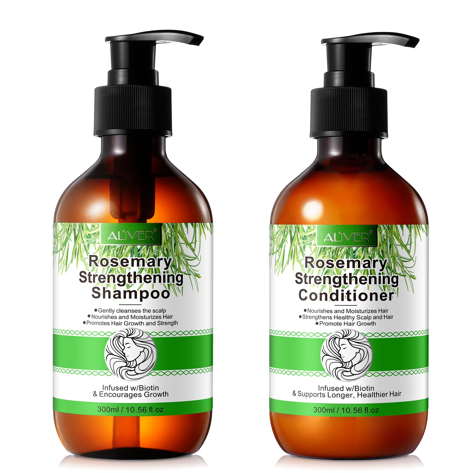 Rosemary Shampoo and Conditioner Set, Hair Growth Rosemary Shampoo and Conditioner Against Hair Loss, Nourishes Scalp, Biotin rosemary oil Hair Thickening Products for Women and Men, Sulfate Free