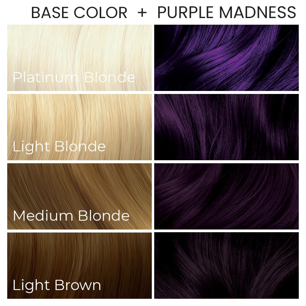 ARCTIC FOX 100% Vegan & Cruelty Free Vibrant Semi Permanent Hair Colour Dye - Purple Madness 165 ml e