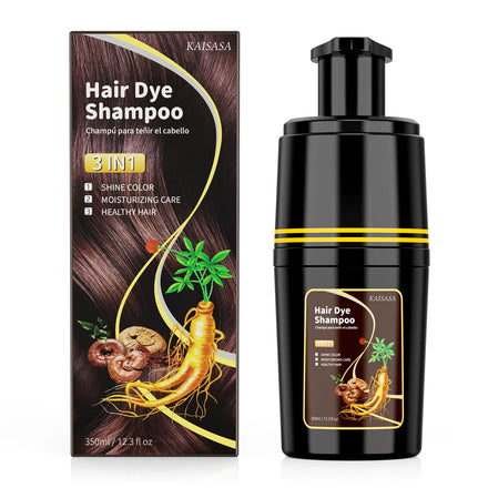 Hair Dye Shampoo for Gray Hair, Hair Colour Shampoo 3 in 1 for Women Men Grey Coverage (Dark Brown)