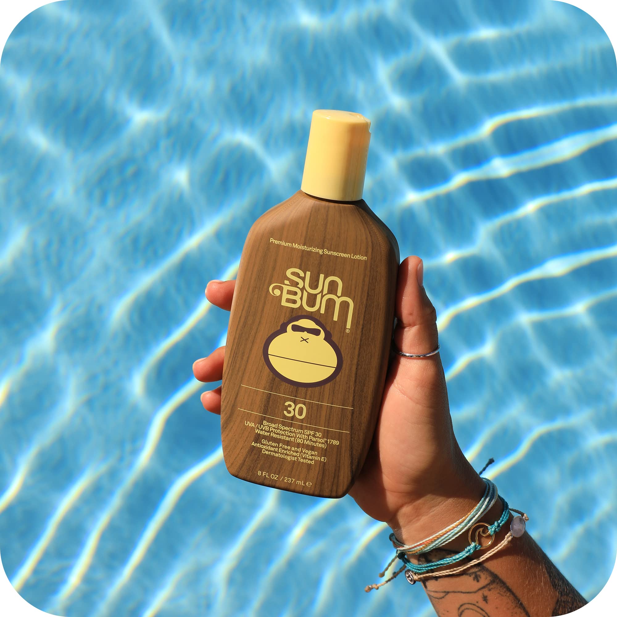 Sun Bum Original SPF 30 Sun Cream Lotion, Moisturizing Sunscreen with Vitamin E, Vegan and Reef Friendly, Broad Spectrum UVA/UVB Protection, 237ml