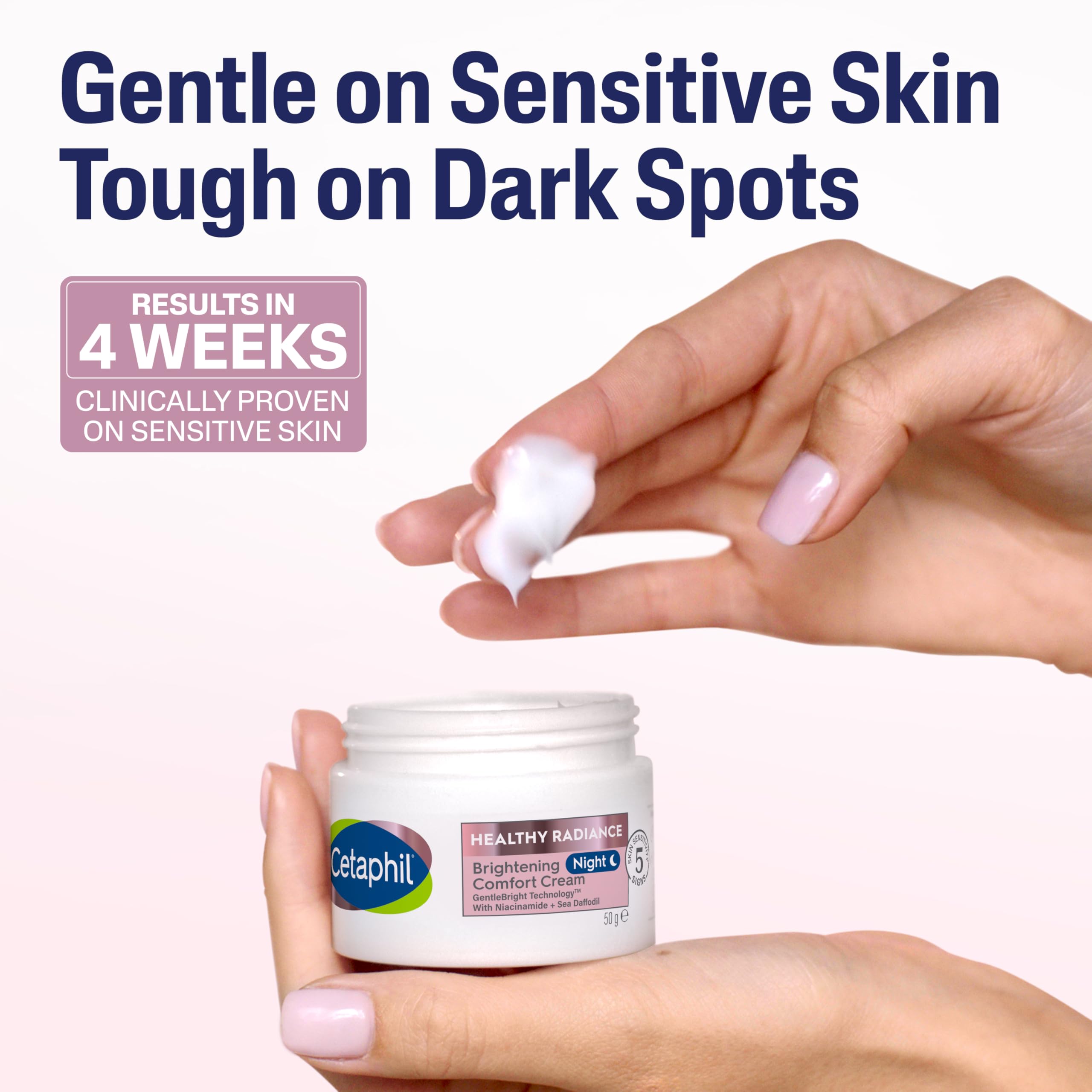Cetaphil Night Cream, 50g, Healthy Radiance Face Brightening Moisturiser For Hyperpigmentation, With Niacinamide