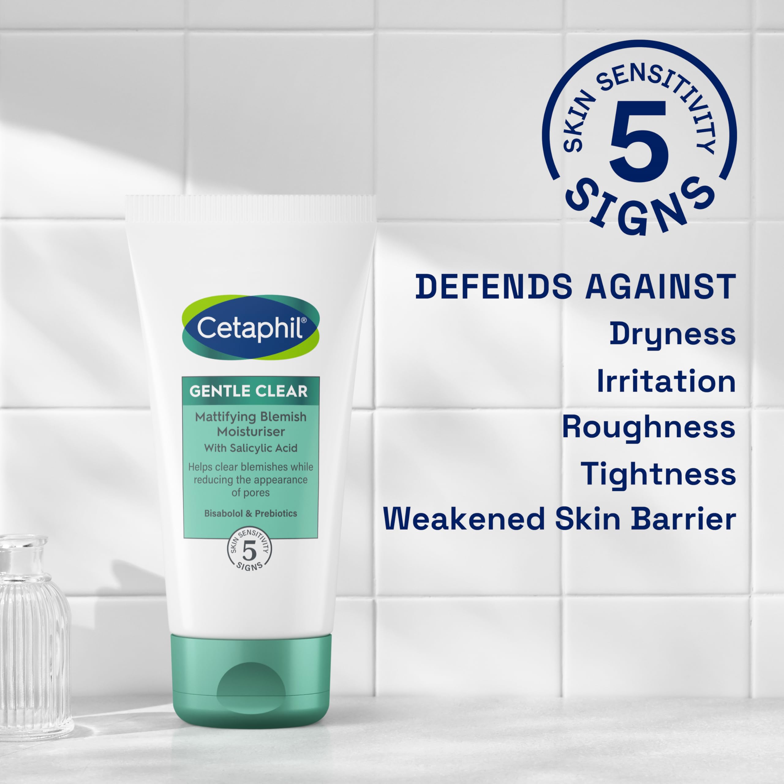 Cetaphil Gentle Clear Mattifying Blemish Face Moisturiser, Face Cream, Hydrates Skin and Clears breakouts, with Salicylic Acid for Sensitive Skin