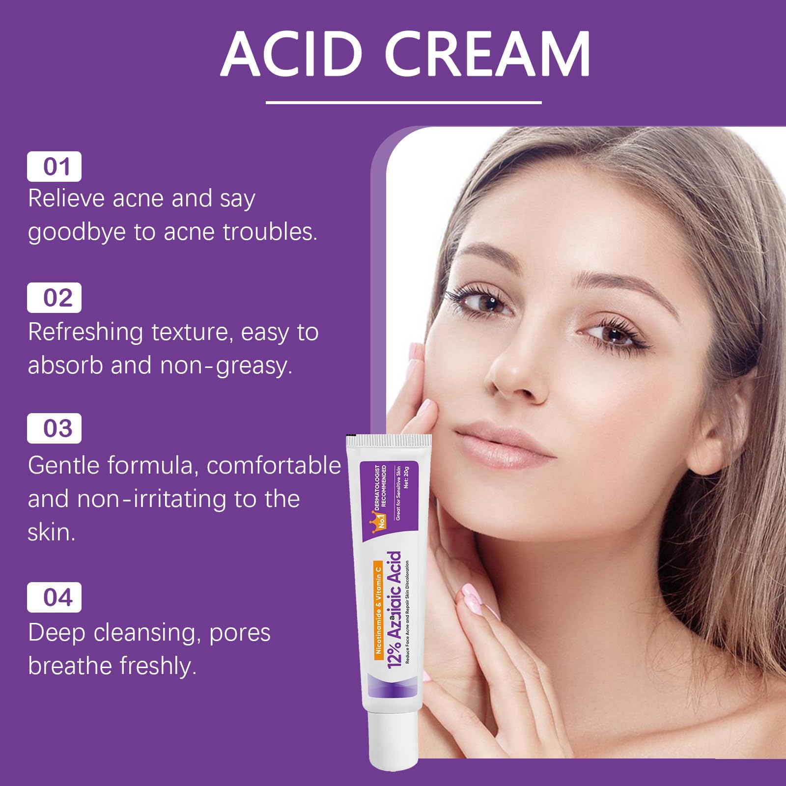 2PCS Spot Cream - 12% Acid Pimple Cream Spot Treatment - Acne Treatment for Spot Prone Skin - Dark Spot Remover for Face - Gentle and Soft Acne Cream - Blackhead Remover - Reduces Redness