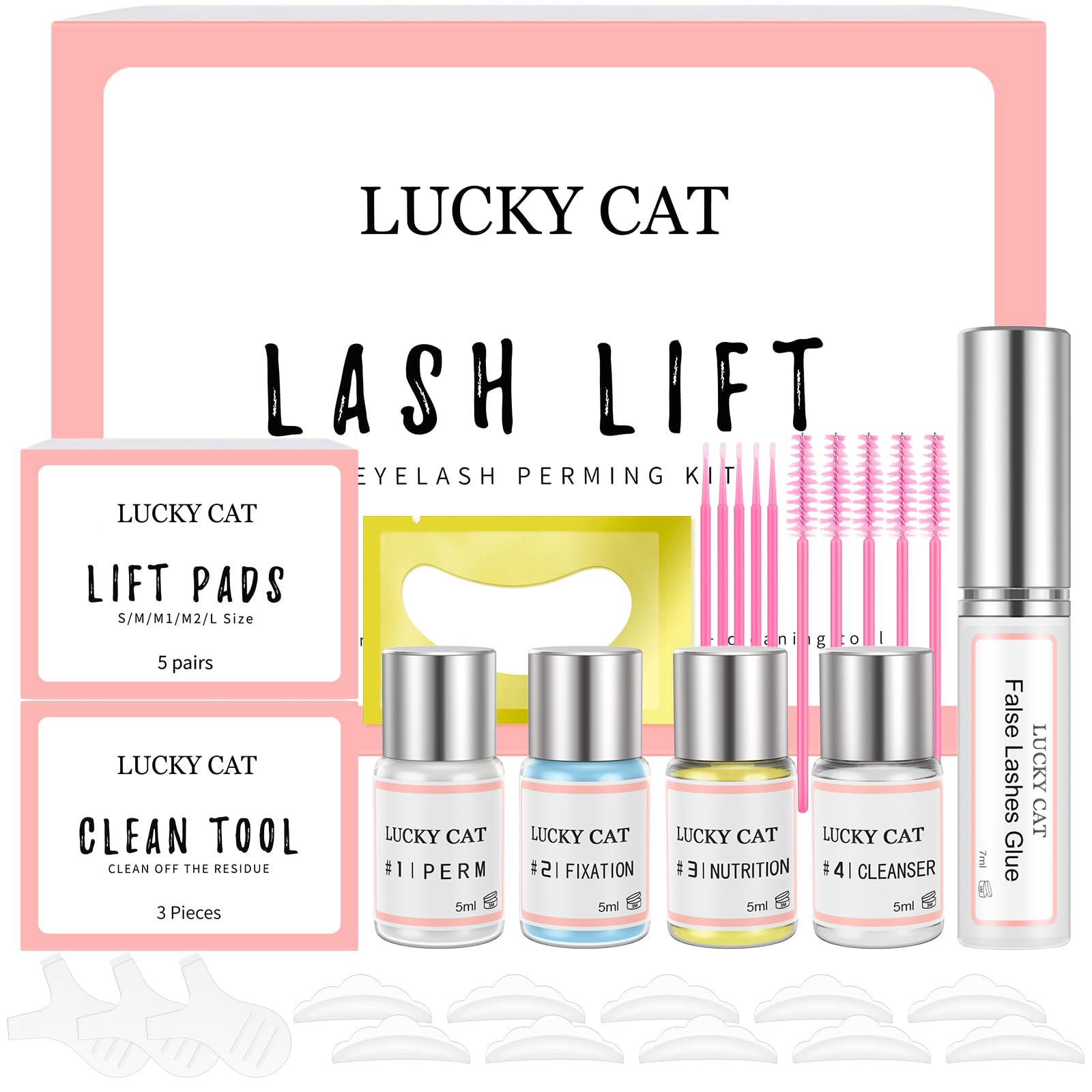 2025 Lash Lift Kit Eyelash Perm Kit,Professional Eyelash perming kit,Lash Extensions,Lash Curling,Semi-Permanent Curling Perming Wave Suitable For Salon (Glue Upgraded Version）