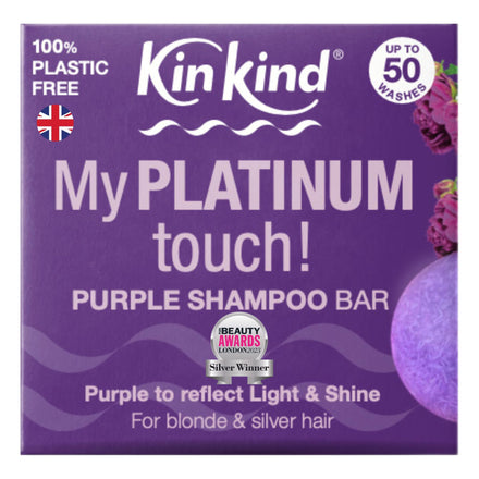 KinKind Purple Shampoo Bar - My PLATINUM Touch! Solid Bar for Blonde, Silver & White Hair | Travel Shampoo Bars for Hair | Up to 50 Washes - Vegan