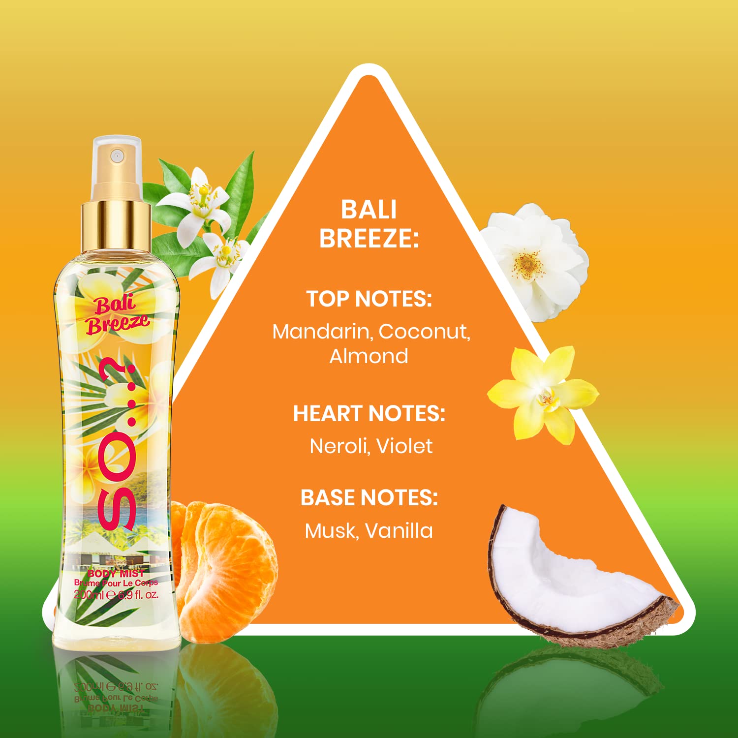 So…? Summer Escapes Womens Bali Breeze, Ibiza Dreams, Mykonos Nights Body Mist Mixed Fragrance 200ml Bundle (Pack of 3)