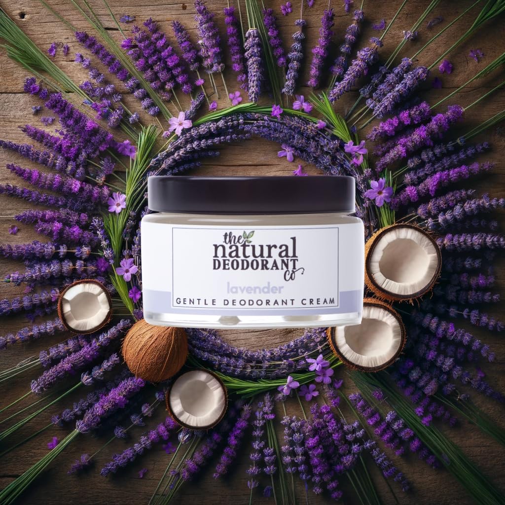 The Natural Deodorant Co, Gentle Deodorant Cream Lavender 55g, Aluminium Free, Plastic Free, Sensitive Skin