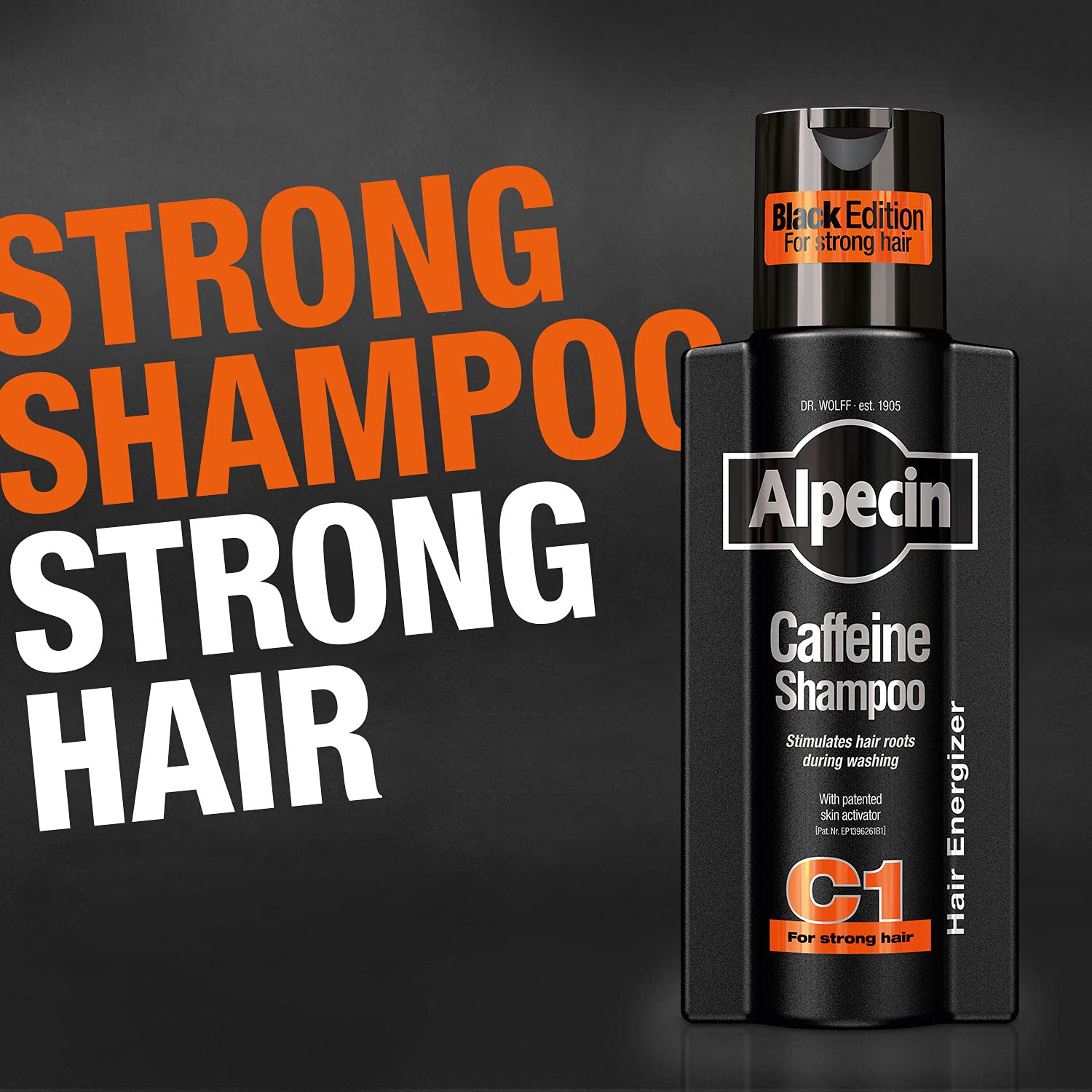 Alpecin C1 Caffeine Shampoo Black Edition, 2 x 250 ml – For natural hair growth