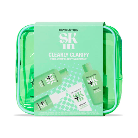 Revolution Skin, Clearly Clarify 4 Step Starter Kit, Skincare Set for Blemish-Prone Skin, Includes Cleanser, Toner, Serum & Moisturiser, Vegan & Cruelty-Free, 4 Products Included