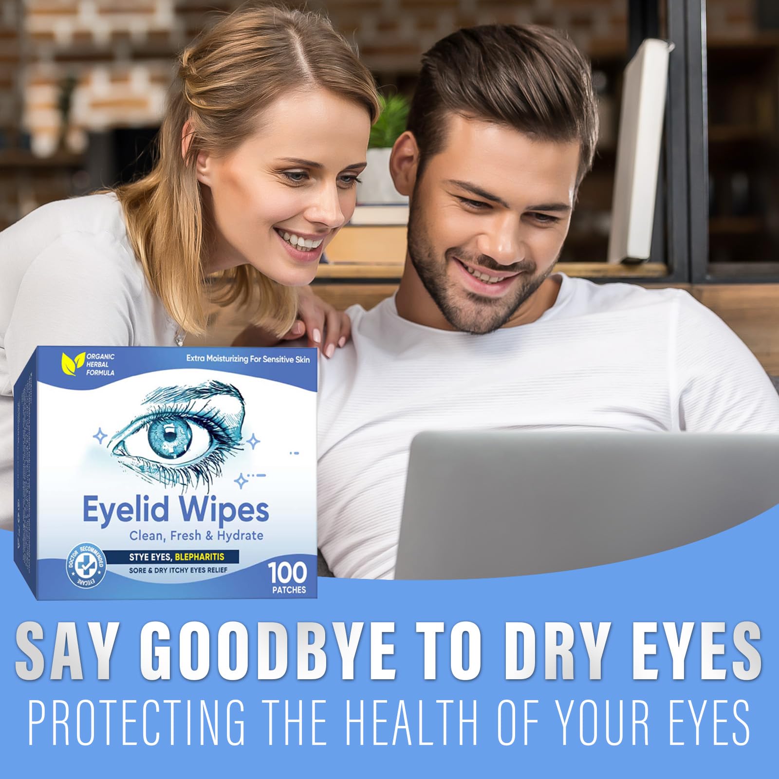 Eyelid Wipes, 100 PCS Stye Eye Treatment, for Blepharitis Treatment, Dry, Itchy Eyes and Eye Cleaning, Gentle and Soothing