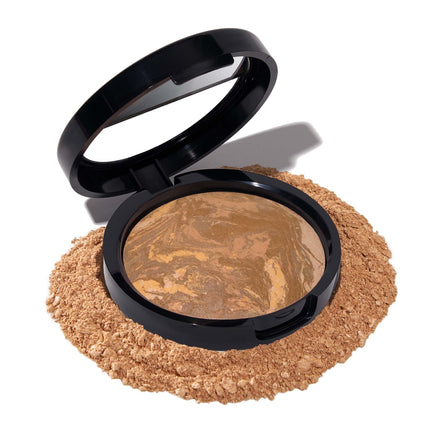 LAURA GELLER Baked Balance-n-Brighten Colour Correcting Powder Foundation (Sand) Buildable Light to Medium Coverage Baked Foundation, Demi-Matte Finish