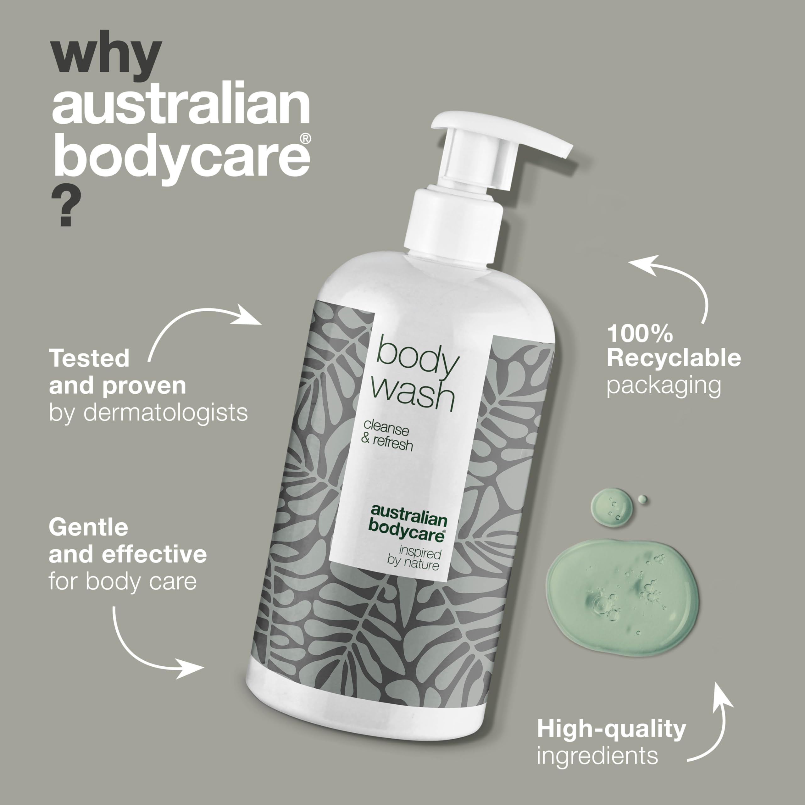 Shower Gel with 4-Terpineol known from Tea Tree Oil - Body Wash helps Pimples, Athlete's Foot, Ringworm, Jock Itch, Acne, Body Odor & Smelly Feet