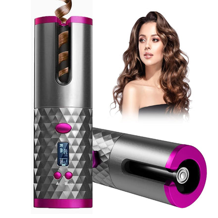 SevenPanda Hair Curler,Rotating Curling Tongs, Curling Iron, Cordless Auto Curler Restriction with Built-in Rechargeable Battery, Ceramic Professional Hair Curler USB Charging and Portable