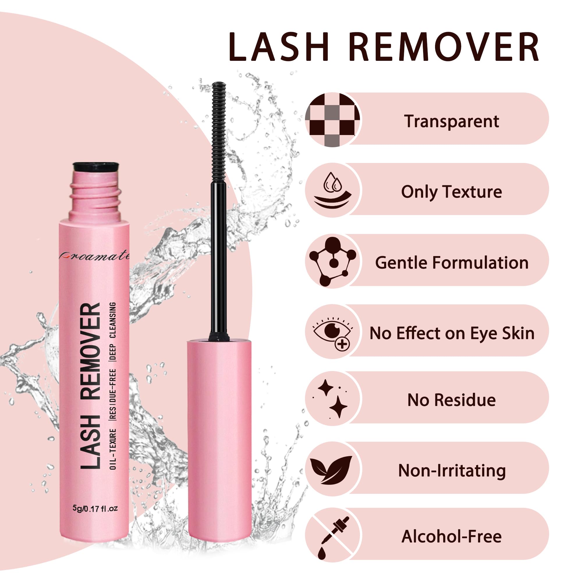 Cluster Lash Glue Remover Lash Remover DIY Eyelash Extension Remover, Easy Removal of Cluster Eyelashes Gentle Soothing Nourishing Self-Use Oil Texture