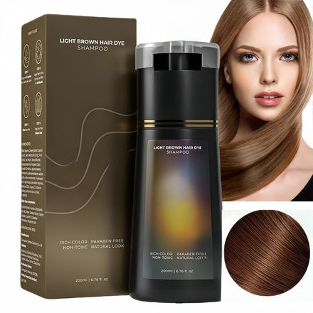 Polar Hair Dye Shampoo,3 in 1 Shampoo for Color Treated Hair,Brown Hair Dye,Natural Plant Hair Dy/e Sham/poo,Pol/ar Hair Care,Ha/ir Care Instant Dye Sham/poo,Ha/ir Dye Pure Plant Extract(Light Brown)