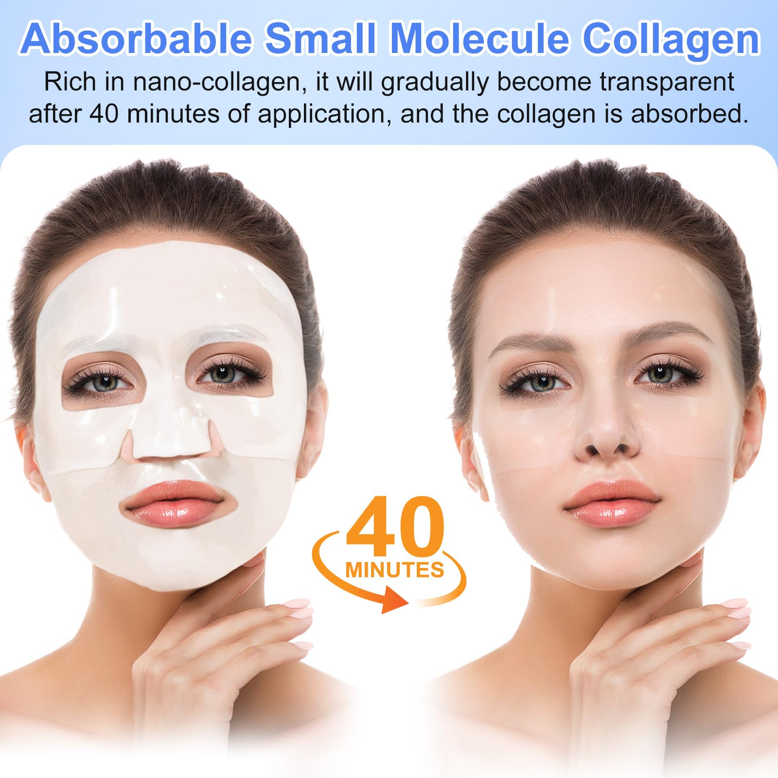 Collagen Face Mask 6pcs, Bio Collagen Mask Overnight,Deep Overnight Face Mask,for Soothe, Repair,Deep Hydration
