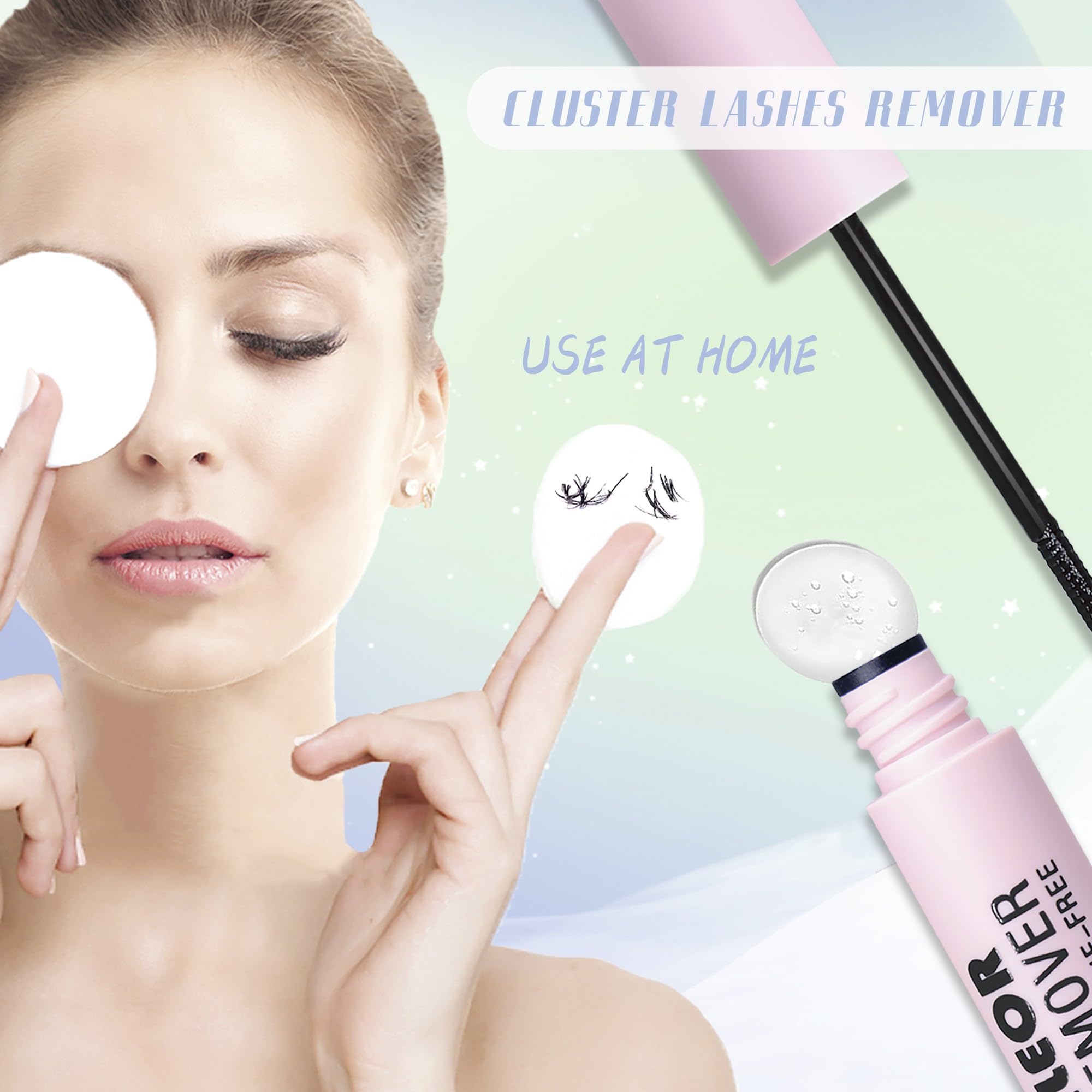 Cluster Lashes Extension Kit DIY Individual Eyeashes Extensions with Bond Seal Tweezers Remover 8-16mm Mixed Length Wispy 60Pcs Eyelash Natural Look DIY at Home