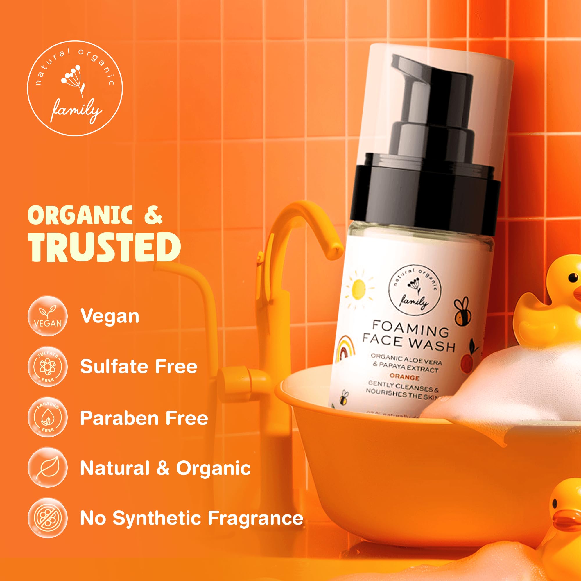 Kids Organic Foaming Face Wash - Natural Skincare for Teen Girls 10-12 - Gentle Facial Cleanser Cream for Dry Sensitive Skin - Hydrating Exfoliating & Non Toxic Moisturizer Soap for Tweens & Preteens