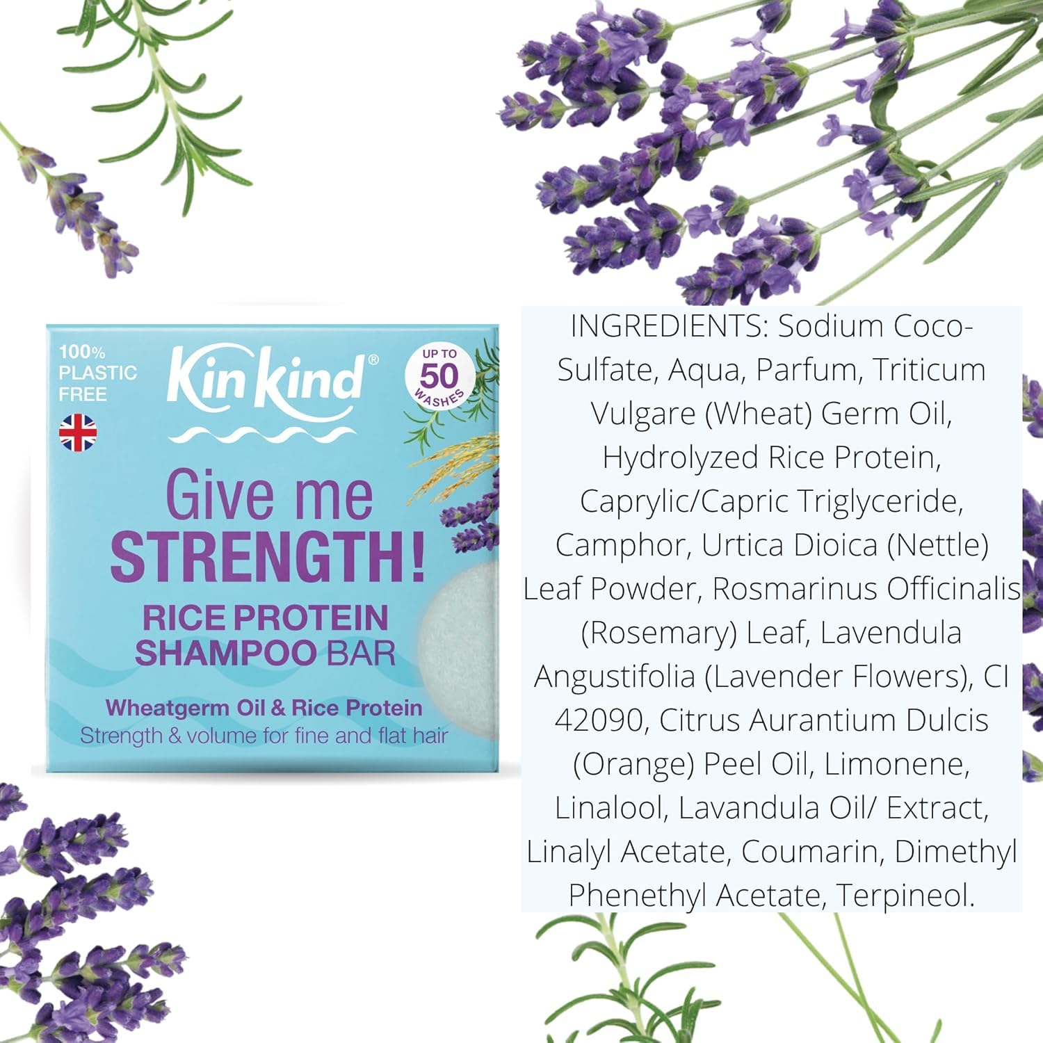 KinKind Rice Water Shampoo and Conditioner Bar Set for Hair Growth | Give me STRENGTH! Rice Solid Shampoo Bar and Conditioner Bars for hair UK Made | For Hair Growth, Menopause, Thickening & Volume