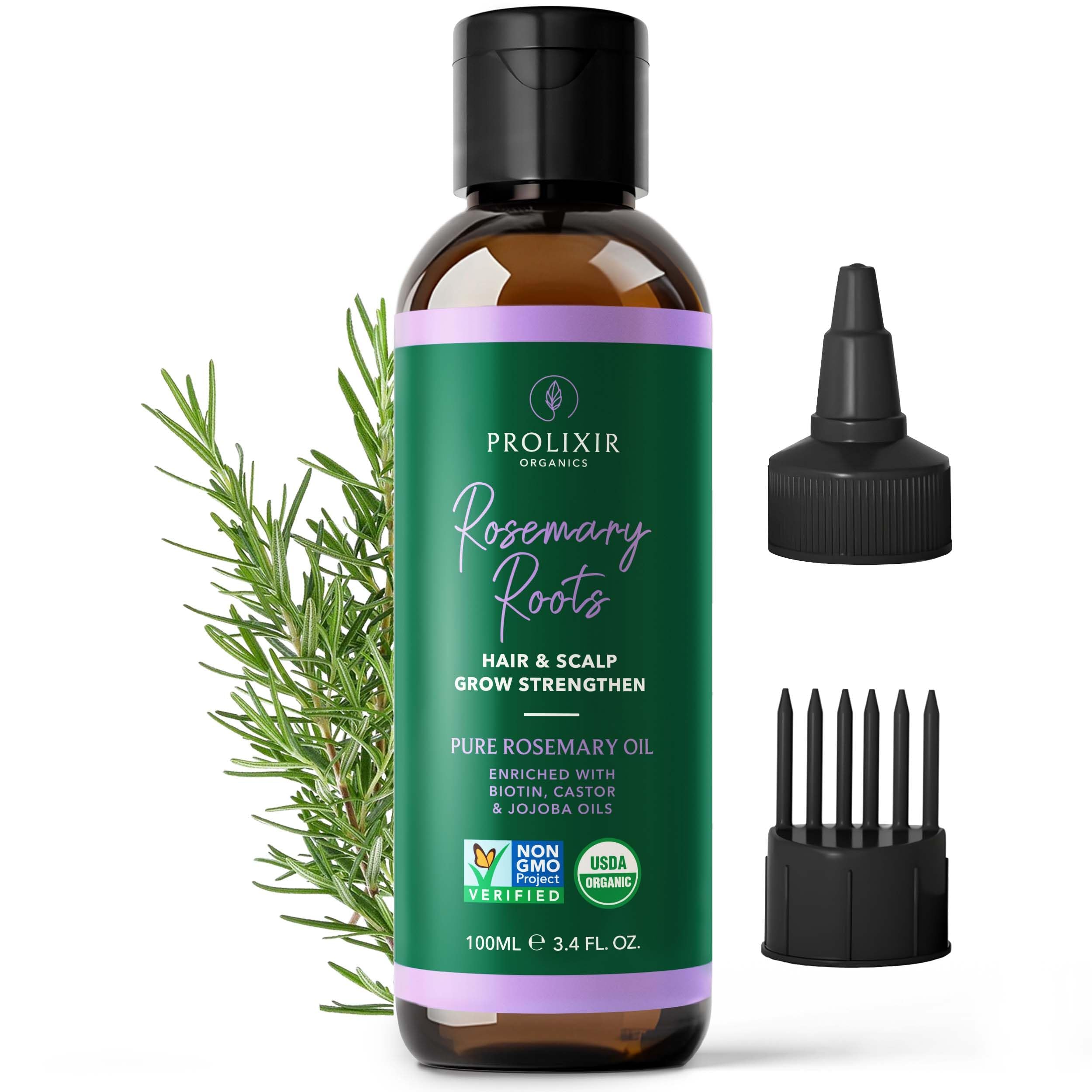 Organic Rosemary Hair Growth Oil with Castor, Jojoba, and Argan Oils – Biotin-Infused Scalp Treatment for Dry, Damaged, and Frizzy Hair – 100ml
