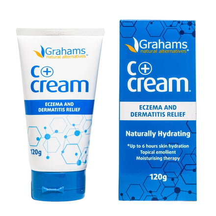 Grahams Natural C+ Eczema Cream - Clinically Proven Eczema Cream for Dry Skin, Inflammation, Dermatitis & Itchy Skin Relief for Adults - with Manuka Honey - Hypoallergenic & Steroid-Free (120g)
