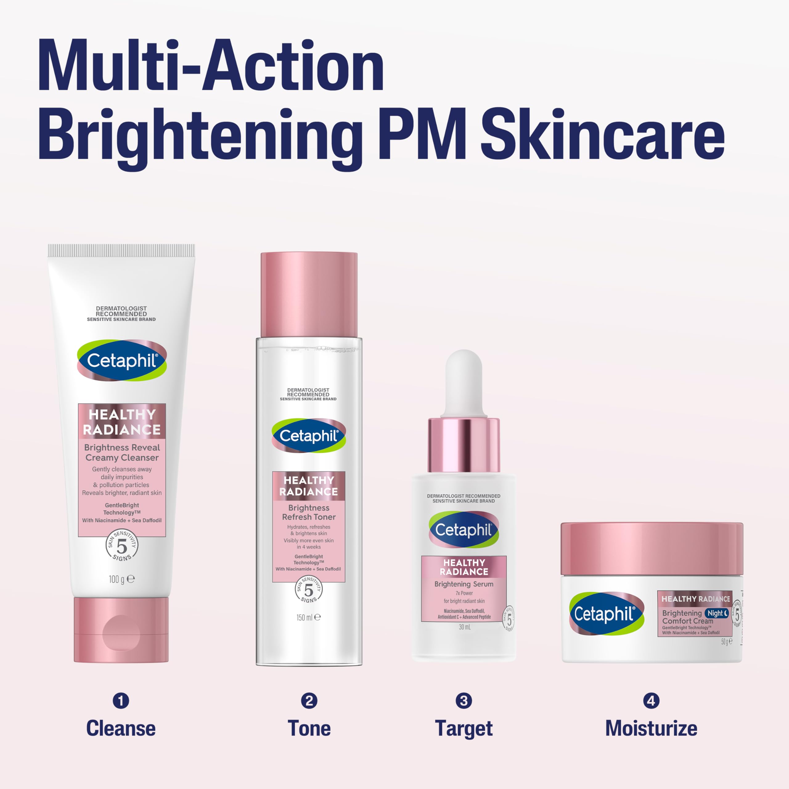 Cetaphil Night Cream, 50g, Healthy Radiance Face Brightening Moisturiser For Hyperpigmentation, With Niacinamide