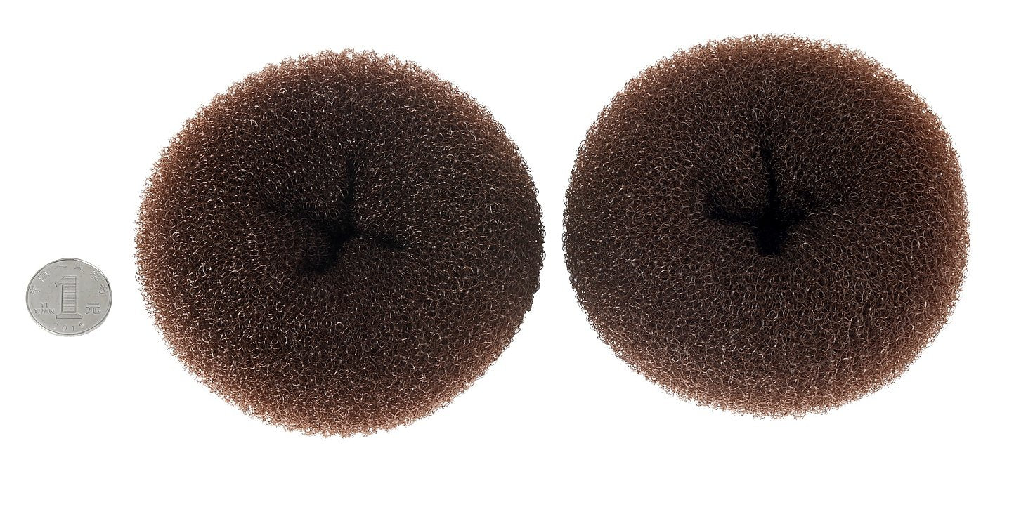 ClothoBeauty Extra Large Ring Style Bun Shaper for Thick and Long Hair, Women's Chignon Donut (4.3 in., Brown)