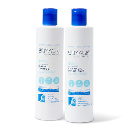 Sea Magik - Seaweed Shampoo and Conditioner Set with Dead Sea Salt and Salicylic Acid to Exfoliate and Cleanse Dry or Sensitive Scalps, Allergen-Free Fragrance, Vegan, Cruelty Free (2 x 300ml)
