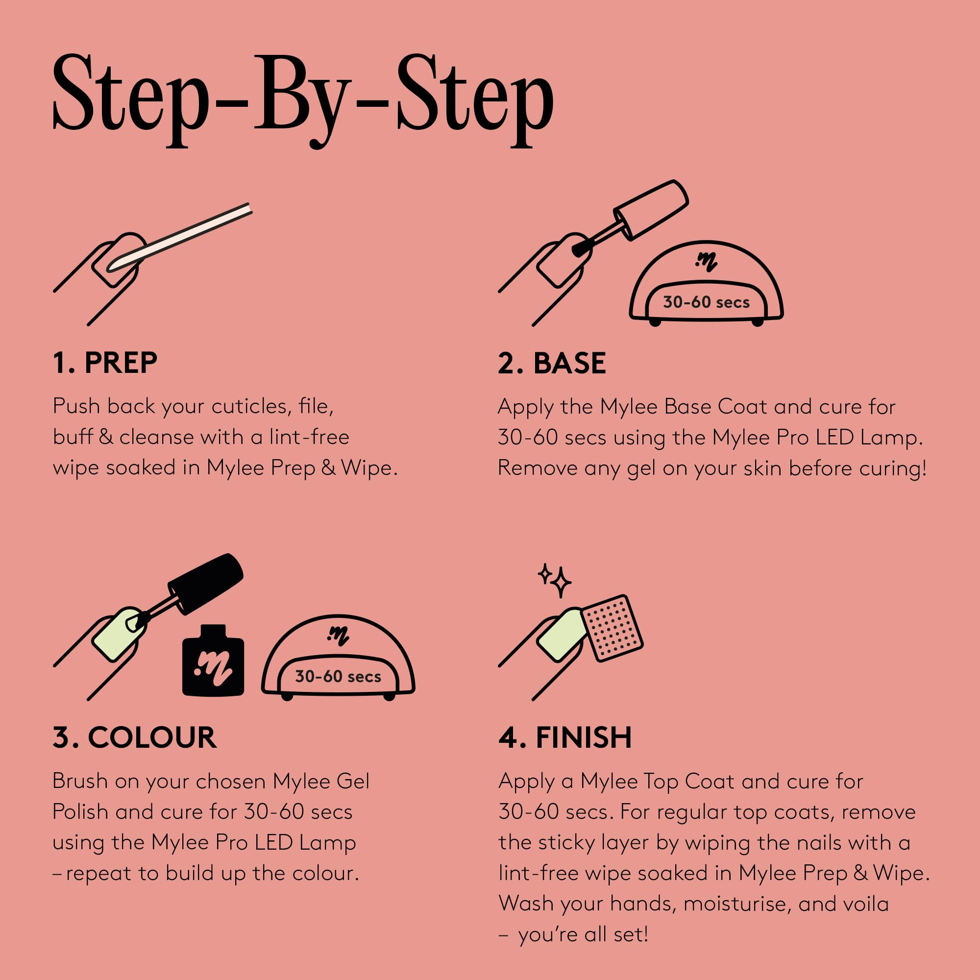 Mylee Gel Nail Polish Duo 2x8ml [Sunset Kiss] - UV/LED Soak-Off Nail Art Manicure Pedicure for Professional, Salon & Home Use - Long Lasting & Easy to Apply, Vegan & Cruelty Free