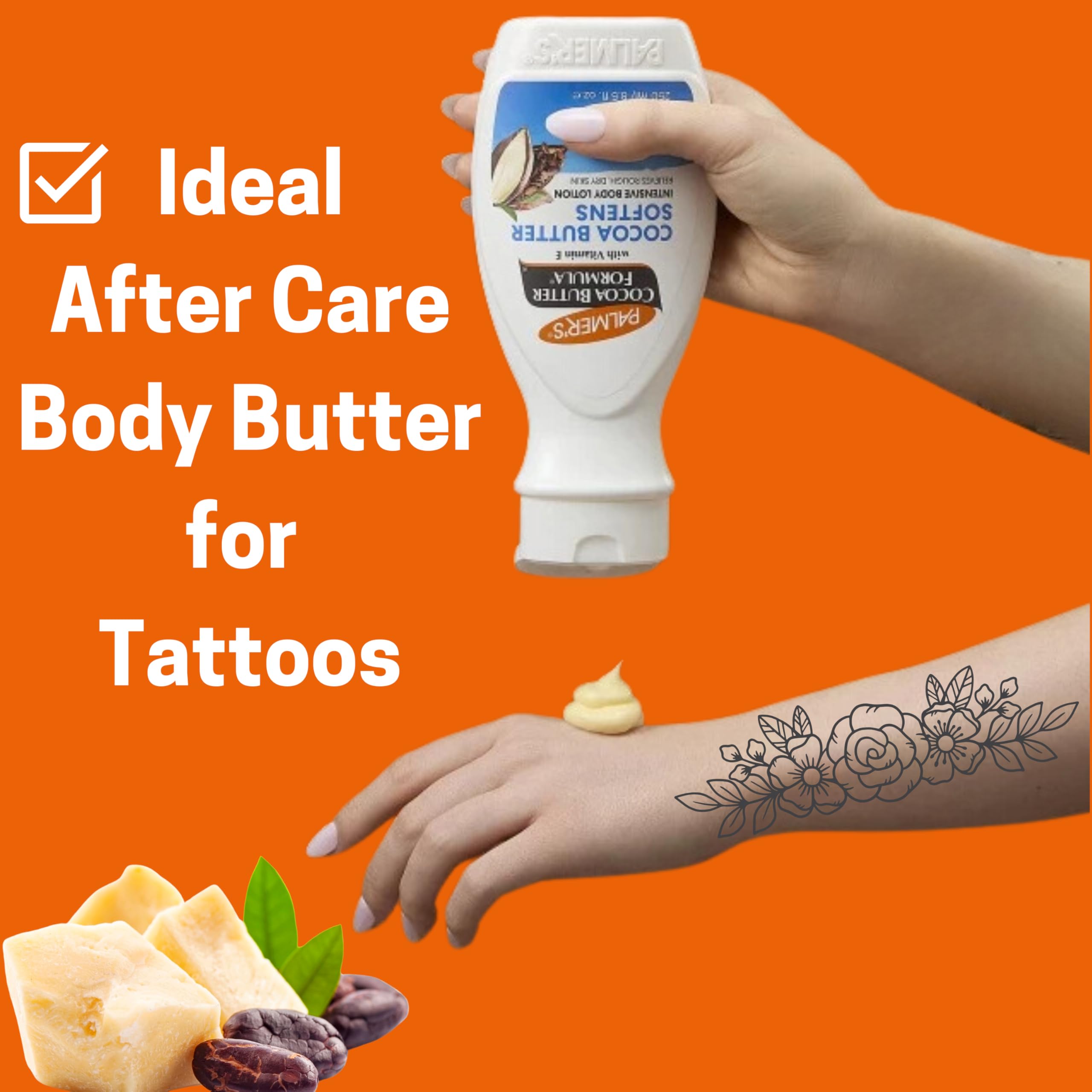 Palmers Cocoa Butter Moisturiser with Vitamin E - Body Lotion for Dry Skin - Suitable for Eczema - Dermatologist Recommended - Smoothes Marks, 48 Hour Moisture [2x250ml & 1x50ml Travel Size Bottle]