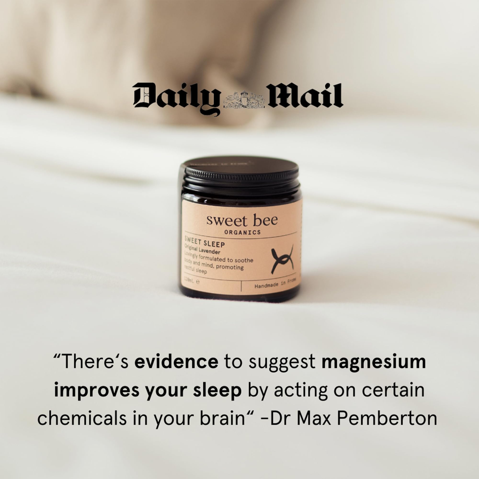 Sweet Bee Magnesium Butter - Soothing Magnesium for Sleep & Relaxation with Shea Butter - Moisturizing Magnesium Balm for Muscle Recovery - Nourishing Magnesium Cream for Sleep - Lavender 120ml